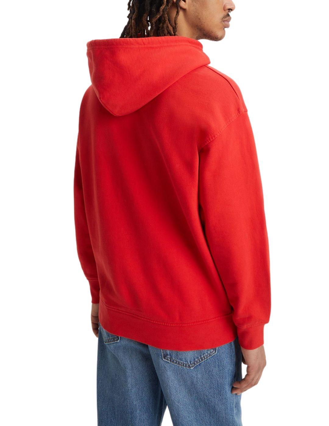 Sudadera Levi's® con capucha y holgada de color rojo