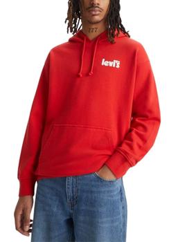 Sudadera Levi's® con capucha y holgada de color rojo