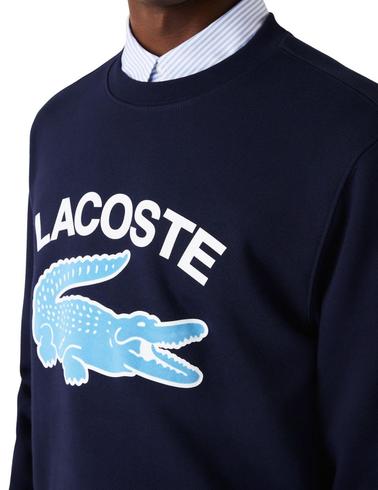 Sudadera Lacoste de cuello redondo con cocodrilo en el pecho