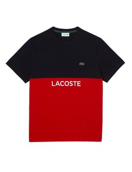 Camiseta Lacoste de manga corta color block regular fit