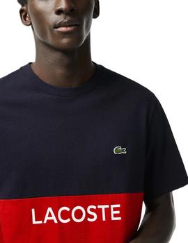 Camiseta Lacoste de manga corta color block regular fit