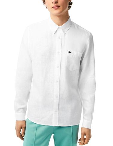 Camisa Lacoste de lino para hombre con manga larga