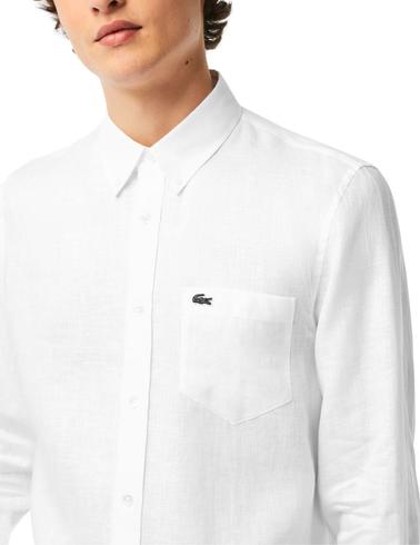 Camisa Lacoste de lino para hombre con manga larga