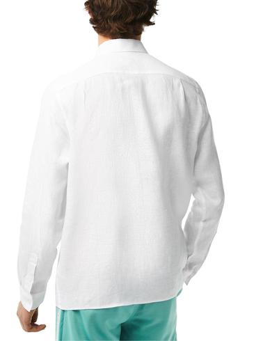 Camisa Lacoste de lino para hombre con manga larga