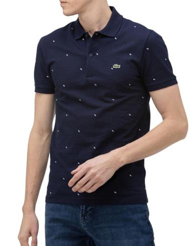 Polo Lacoste para hombre con microestampado slim fit