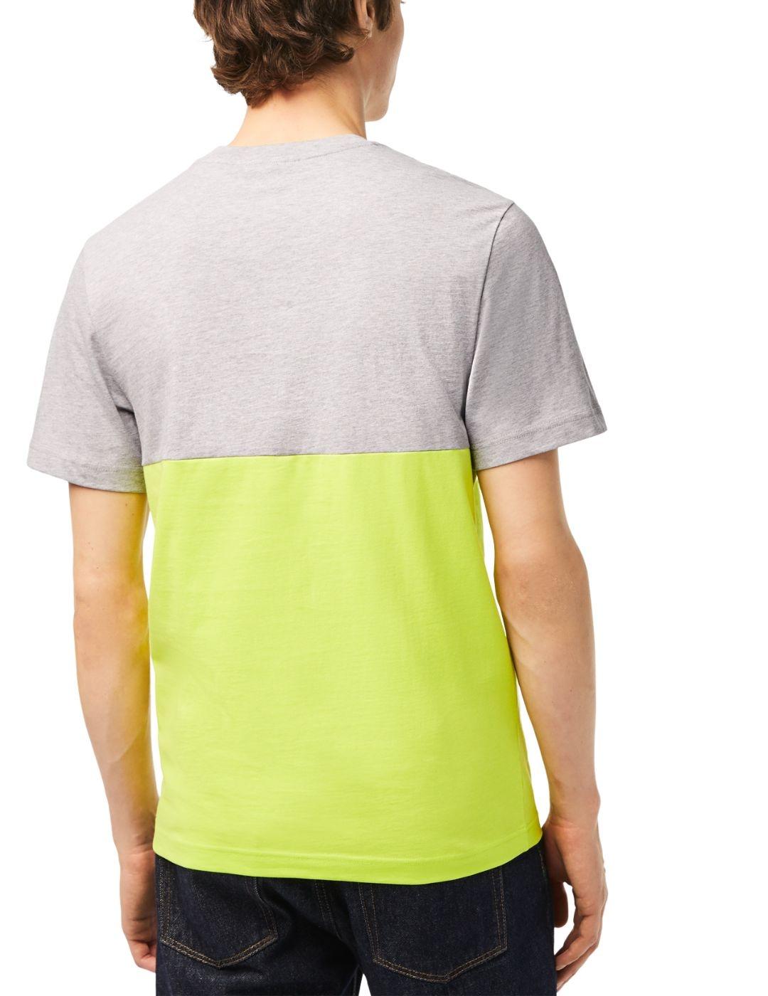 Camiseta Lacoste de manga corta color block regular fit