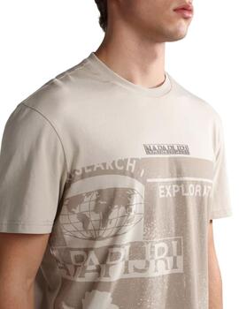 Camiseta Napapijri de manga corta Manta beige