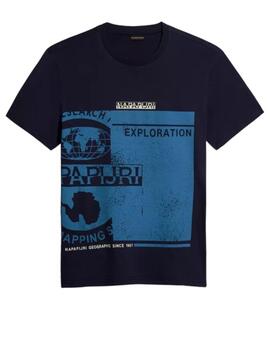 Camiseta Napapijri de manga corta Manta azul marino