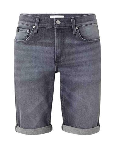 Short Calvin Klein slim fit en tejido denim gris para hombre