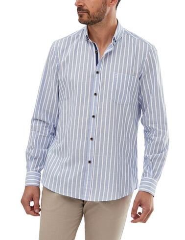 Camisa Florentino Regular Fit de rayas celestes para hombre