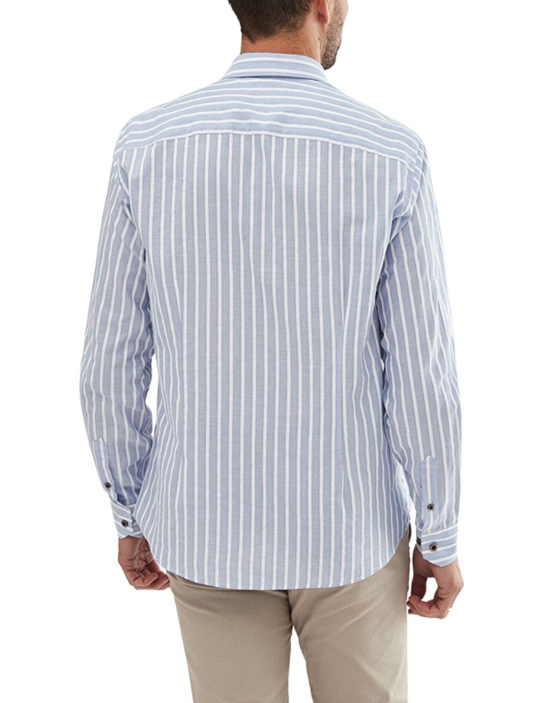 Camisa Florentino Regular Fit de rayas celestes para hombre