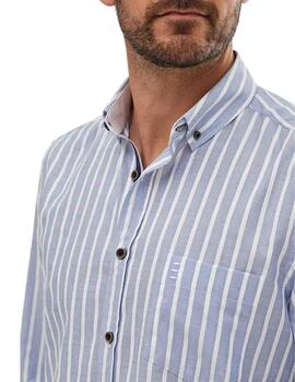 Camisa Florentino Regular Fit de rayas celestes para hombre