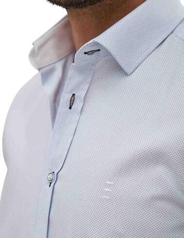Camisa Florentino slim fit estampada a topos con detalles