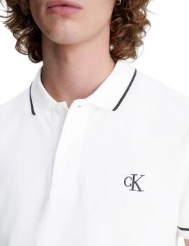 Polo Calvin Klein de manga corta de algodón elástico