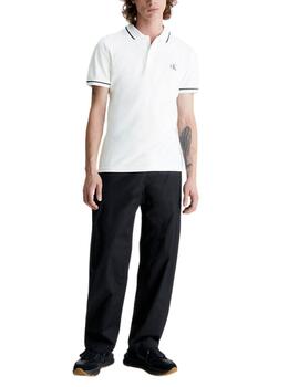 Polo Calvin Klein de manga corta de algodón elástico