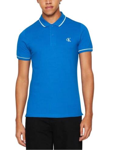 Polo Calvin Klein de manga corta de algodón elástico