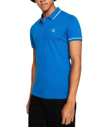 Polo Calvin Klein de manga corta de algodón elástico