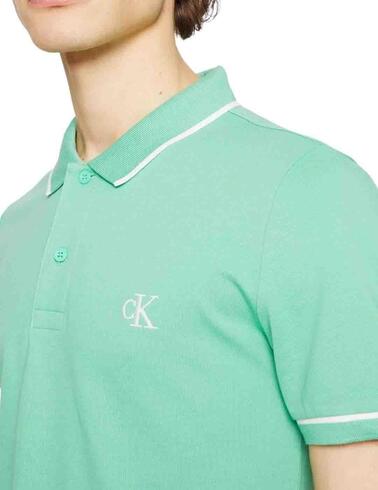 Polo Calvin Klein de manga corta de algodón elástico